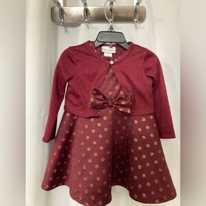 Toddler SWEET HEART ROSE  Dress with matching Shrug 2T FLAWLESS